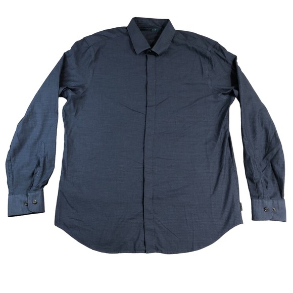 Perry Ellis Shirt Mens Large Blue Everyday Casual Preppy Classic Button Up - Picture 1 of 7